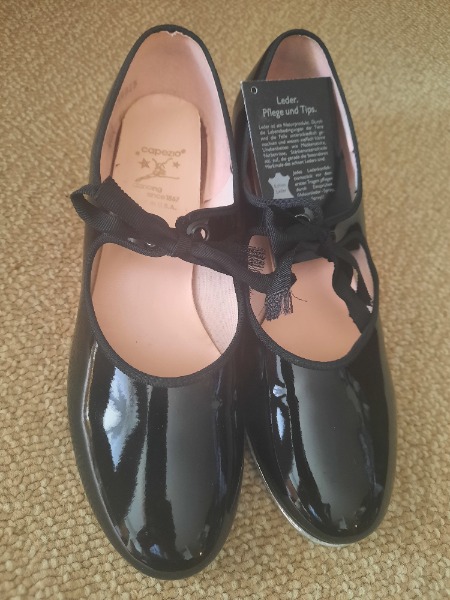 Tanzschuhe, Damen Nr. 38, Leder mit Beschlgen